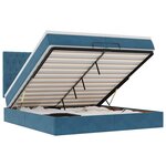 vidaXL Cadre de lit ottoman avec matelas bleu foncé 200x200 cm velours