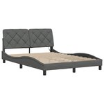 vidaXL Cadre de lit avec LED sans matelas gris foncé 140x200 cm tissu