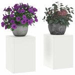 vidaXL Support de Plante 2 Pièces Blanc 24 x 24 x 35 cm Acier
