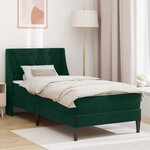 vidaXL Cadre de lit avec matelas Vert foncé 80 x 200 cm Velours