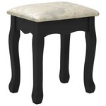 vidaXL Ensemble de coiffeuse avec tabouret Noir 50x59x136 cm Paulownia