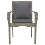 vidaXL Chaises de jardin avec coussins lot de 4 Résine tressée Gris