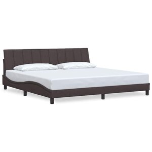 vidaXL Cadre de lit sans matelas marron foncé 200x200 cm tissu