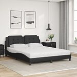 vidaXL Lit avec matelas Zadar noir 160x200 cm similicuir