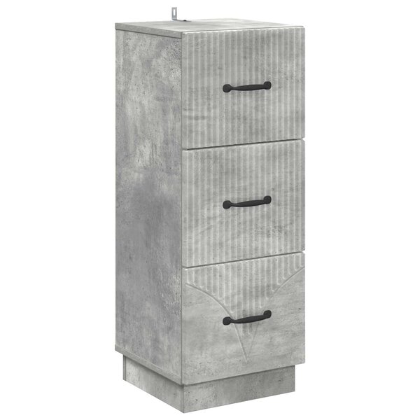 vidaXL Armoire à tiroirs Gris béton 33 x 34 5 x 87 cm