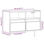 vidaXL Meuble TV mural avec lumières LED chêne fumé 80x31x45 cm