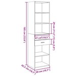 vidaXL Buffet haut chêne fumé 50x42 5x185 cm bois d'ingénierie