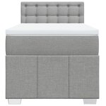 vidaXL Sommier à lattes de lit et matelas Gris clair 90x190 cm Tissu