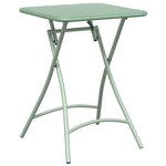 Table de jardin pliable vidaXL Vert menthe 55x55x73 cm Acier