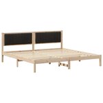 vidaXL Cadre de lit avec tête de lit Noir 200 x 200 cm Pin massif