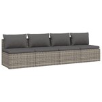 Salon de jardin meuble d'extérieur ensemble de mobilier 4 pièces avec coussins gris résine tressée 02_0016153