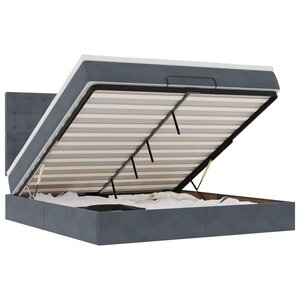 VidaXL Cadre de lit ottoman avec matelas gris foncé 180x200cm velours
