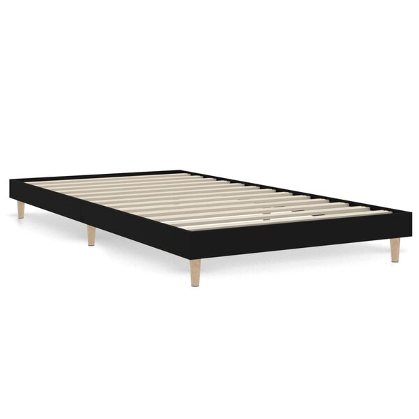 vidaXL Cadre de lit noir 90x200 cm bois d'ingénierie