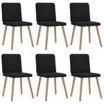 vidaXL Chaises à manger lot de 6 noir tissu