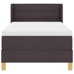 vidaXL Lit à ressorts avec matelas Marron foncé 190 x 90 cm Polyester