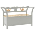 vidaXL Banc Gris 107x45x75 5 cm Bois de sapin solide