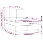 vidaXL Sommier à lattes de lit avec matelas Gris foncé 140x200cm Tissu