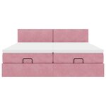 vidaXL Cadre de lit ottoman avec matelas rose 160x200 cm velours