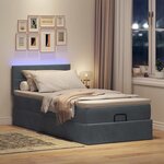 vidaXL Cadre de lit ottoman avec matelas gris foncé 100x200 cm velours