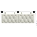 vidaXL Tête de lit suspendue Crème Velours