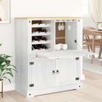 vidaXL Cabinet à vin Blanc 97 x 45 x 114 cm Pin massif