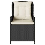 vidaXL Chaises inclinables de jardin lot de 2 noir résine tressée