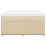 vidaXL Sommier à lattes de lit avec matelas Crème 140x190 cm Tissu