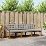 vidaXL Ensemble de canapés d'extérieur 3 pc Gris Naturel et Clair