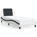 vidaXL Cadre de lit sans matelas blanc et noir 90x190 cm similicuir