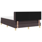 vidaXL Lit à ressorts Marron foncé et Blanc 140 x 190 cm tissu