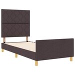 vidaXL Cadre de lit avec tête de lit Marron foncé 90 x 190 cm tissu