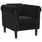 vidaXL Fauteuil noir velours