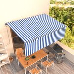 vidaXL Auvent automatique rétractable avec store 4 5x3 m Bleu et blanc