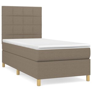 vidaXL Sommier à lattes de lit avec matelas Taupe 90x190 cm Tissu