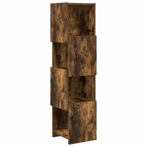 vidaXL Meuble d'angle Chêne fumé 25 5x25x102cm Bois d'ingénierie