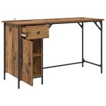 vidaXL Bureau d'ordinateur avec tiroir Bois Ancien 131 x 48 x 75 cm