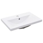 vidaXL Cadre de lavabo de salle de bain vasque à encastrer Blanc Fer