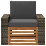 vidaXL Sofa de milieu extérieur Bois d'Acacia Massif Naturel