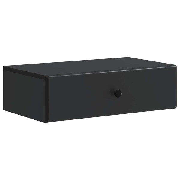 vidaXL Table d'appoint murale Noir 59 x 34 5 x 17 cm Bois d'ingénierie