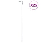 vidaXL Piquets de tente 25 Pièces 30 cm Ø5 mm acier galvanisé