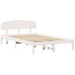 vidaXL Cadre de lit Blanc 120 x 200 cm Bois de pin massif
