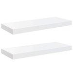 vidaXL Étagère murale flottante 2 Pièces Blanc brillant 60x23 5x3 8cm MDF