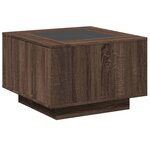 vidaXL Table basse avec LED chêne marron 60x60x40 cm bois d'ingénierie