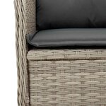 vidaXL Banc inclinable de jardin et coussins gris clair résine tressée