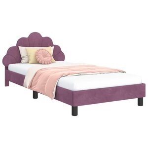 vidaXL Cadre de lit pour enfants avec tête de lit Pourpre 90 x 190 cm