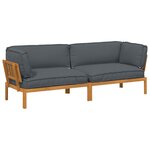 vidaXL Ensemble de Canapés Uni 2 Pièces Anthracite Bois d'Acacia Massif
