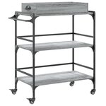vidaXL Chariot de cuisine sonoma gris 81 5x41x92 5cm bois d'ingénierie