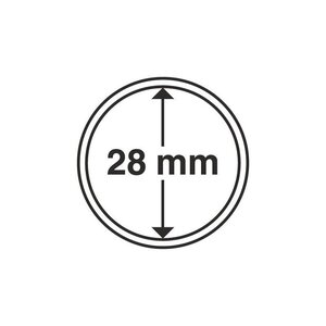 Capsules rondes 28mm pour monnaies de collection. Paquet - 10 capsules