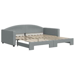 vidaXL Lit de jour avec gigogne sans matelas gris clair 100x200 cm
