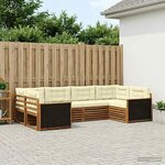 vidaXL Ensemble de canapés d'extérieur 6 Pièces Naturel et Crème